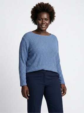 Croft and Barrow Woman Stretch Blouse Teal Blue